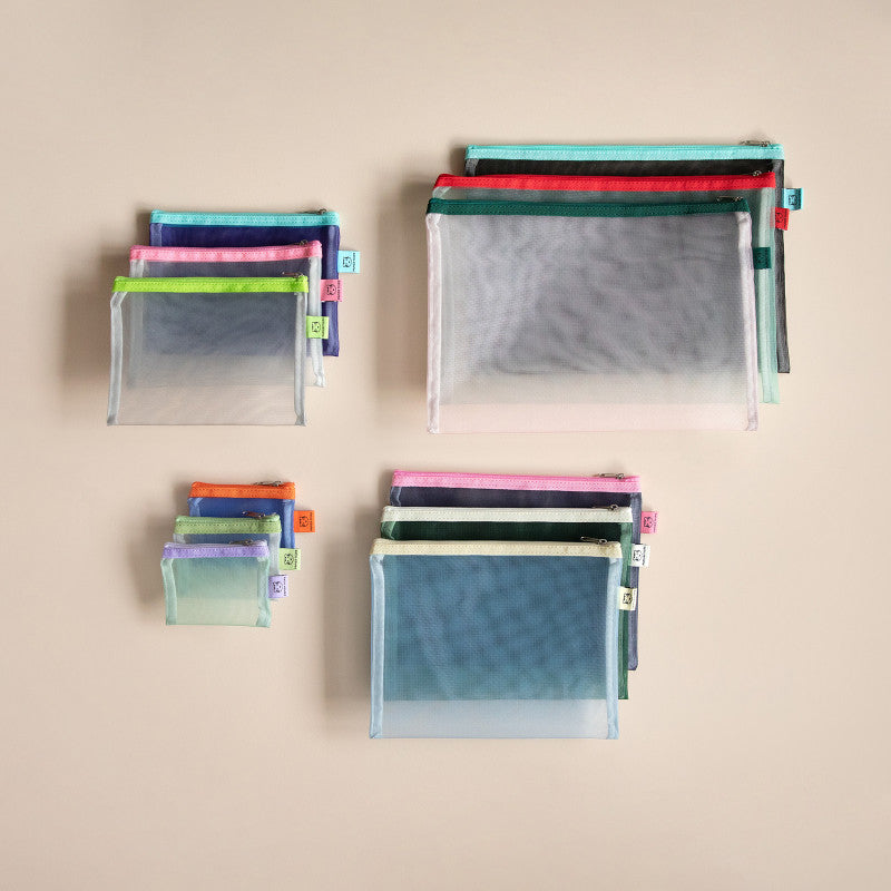 Papier Tigre Mesh Pouch (S) - Blue & Turquoise
