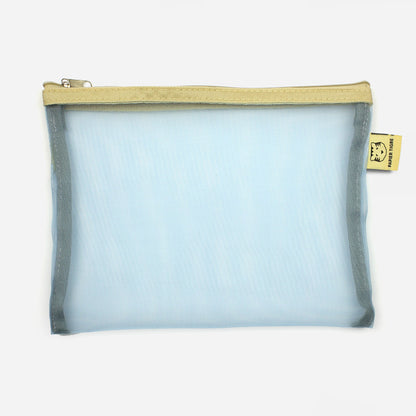 Papier Tigre Mesh Pouch (M) - Light Blue & Yellow