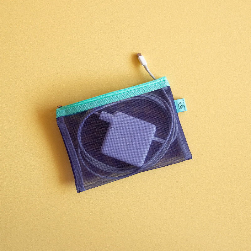 Papier Tigre Mesh Pouch (S) - Blue & Turquoise