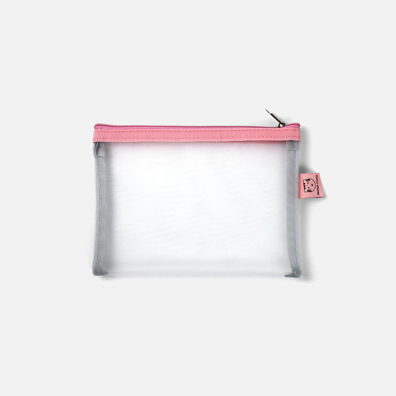 Papier Tigre Mesh Pouch (S) - White & Pink