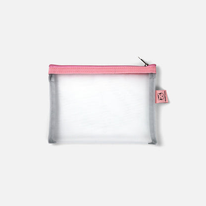 Papier Tigre Mesh Pouch (S) - White & Pink
