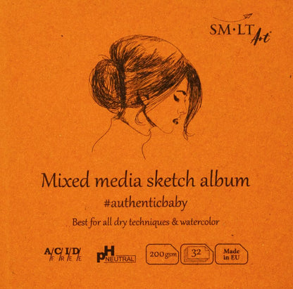 SM•LT #Authenticbaby Carnet de Croquis Techniques Mixtes – 3.5" x 3.5"