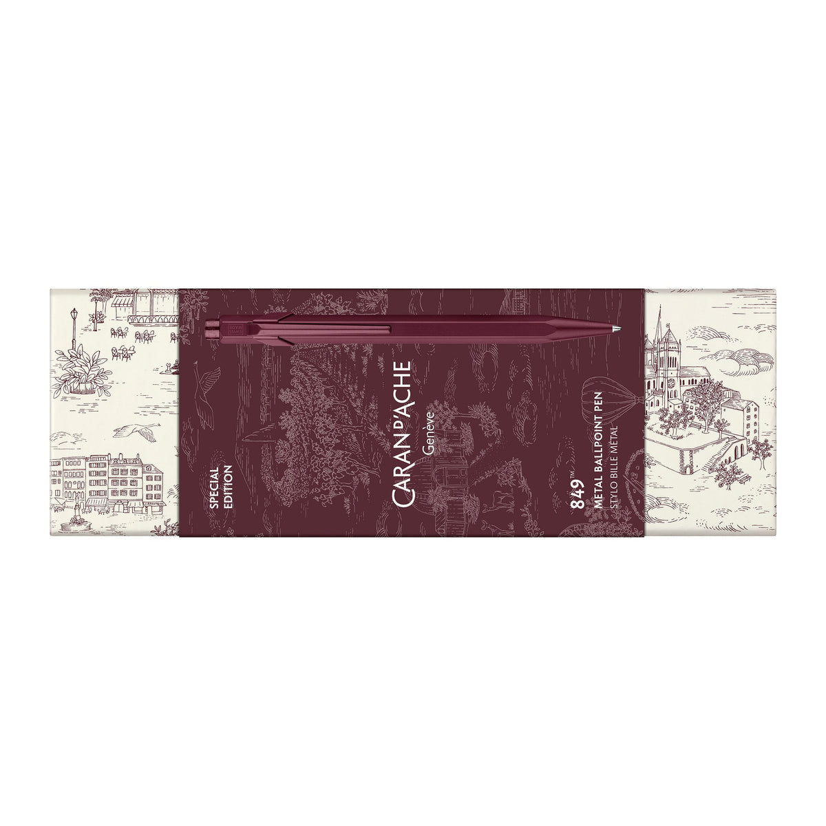 Caran d'Ache Toile de Jouy 849 Ballpoint Pen Burgundy