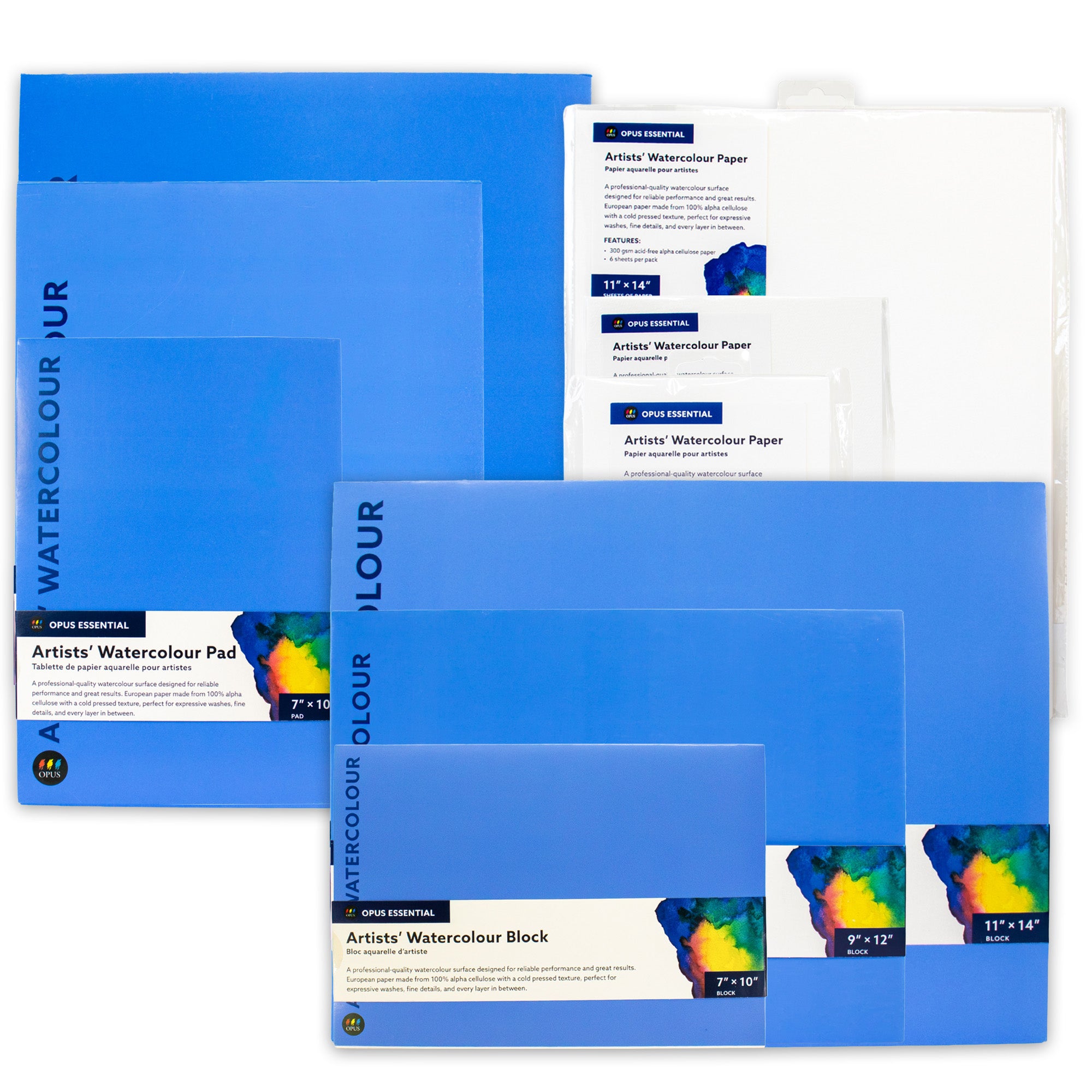 Opus Essential Artists' Watercolour Paper(Sheets, Pads, Blocks, Cards)