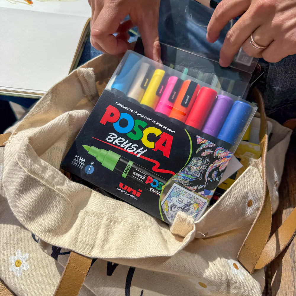 Marqueurs acryliques POSCA PC-5BR Pinceau - Lot de 16