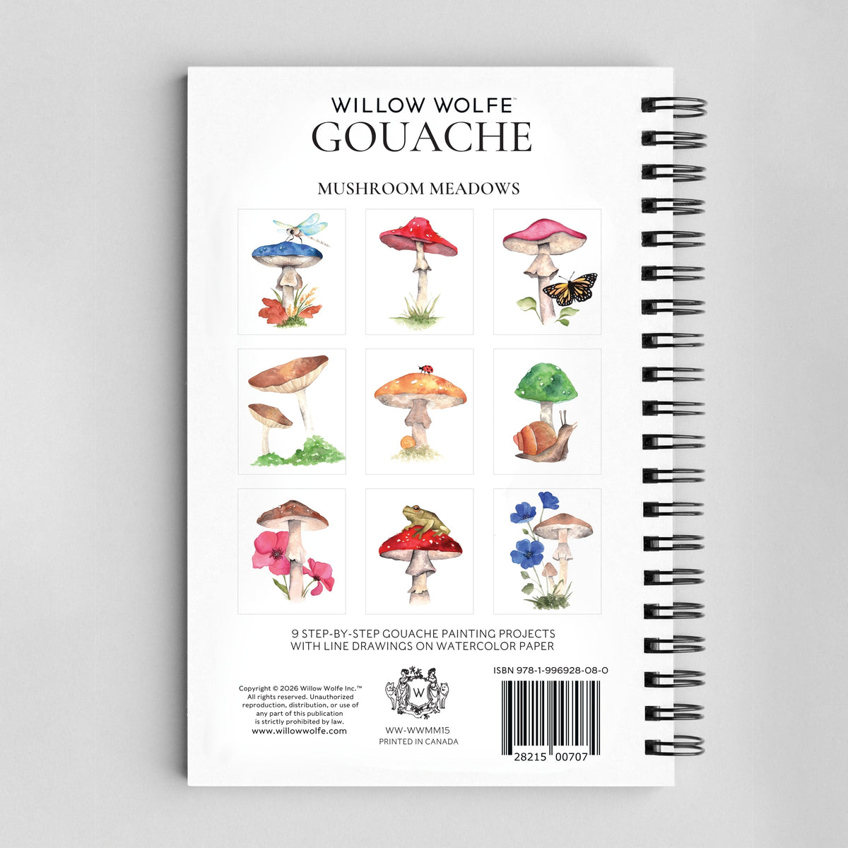 Willow Wolfe Gouache Workbook - Mushroom Meadows