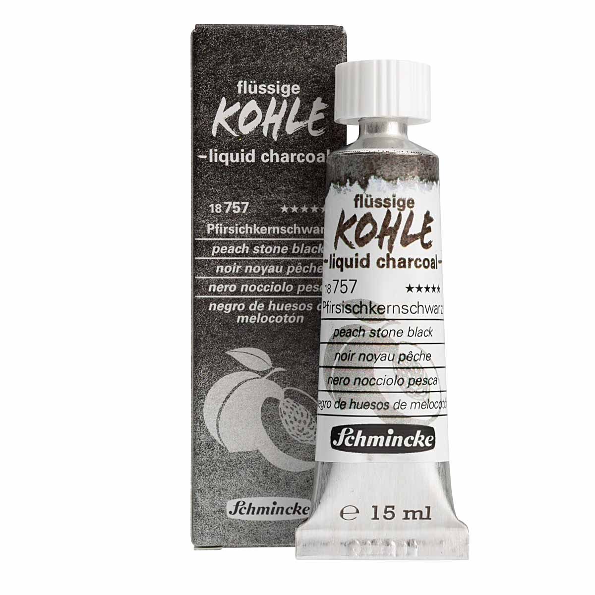 Schmincke Liquid Charcoal (Kohle) 15ml - Peach Stone Black
