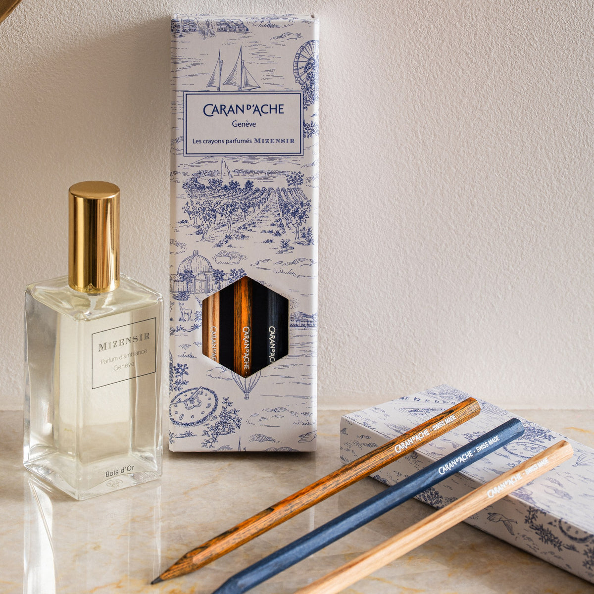 Caran d'Ache Toile de Jouy Les Crayons de la Maison box with scented pencils