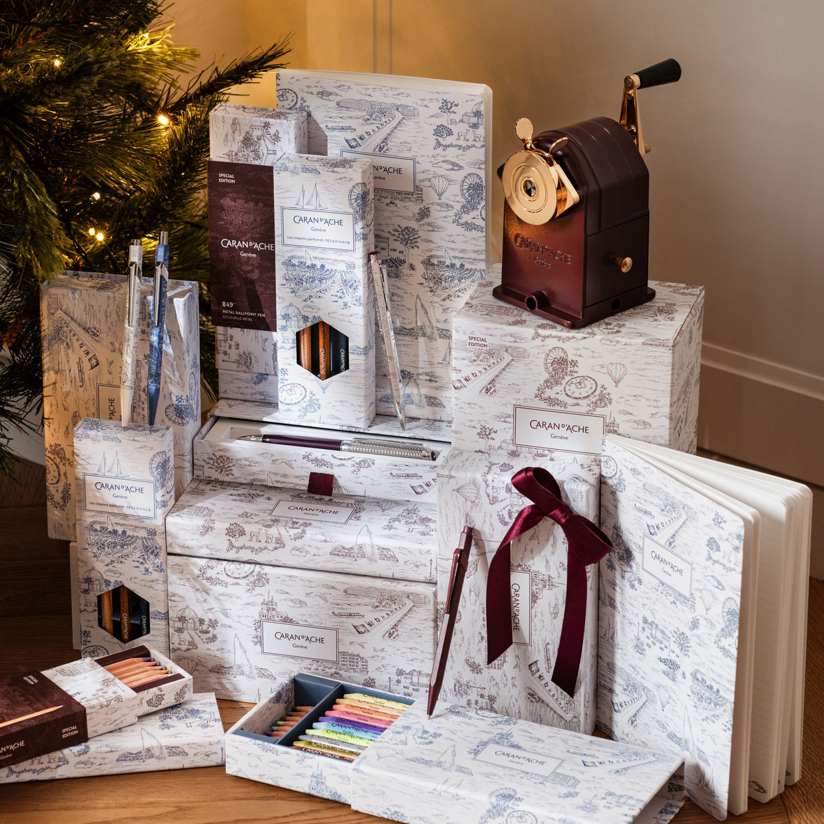 Caran d'Ache Toile de Jouy Geneva Edition gifts under the Christmas tree