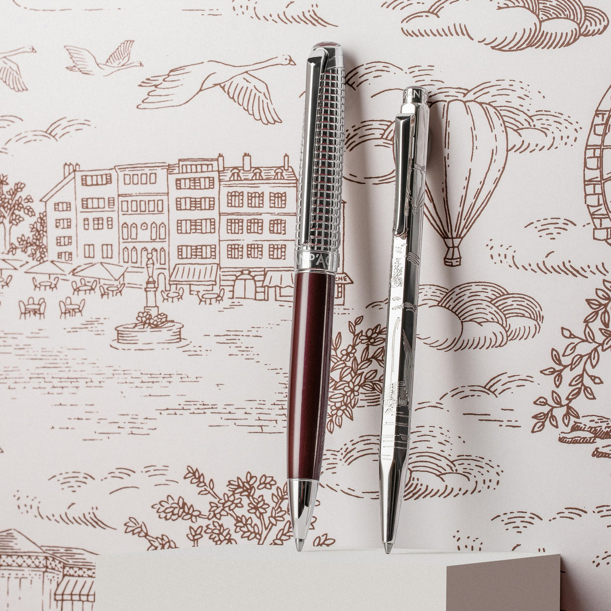 Caran d'Ache Toile de Jouy Léman and Ecridor ballpoint pens