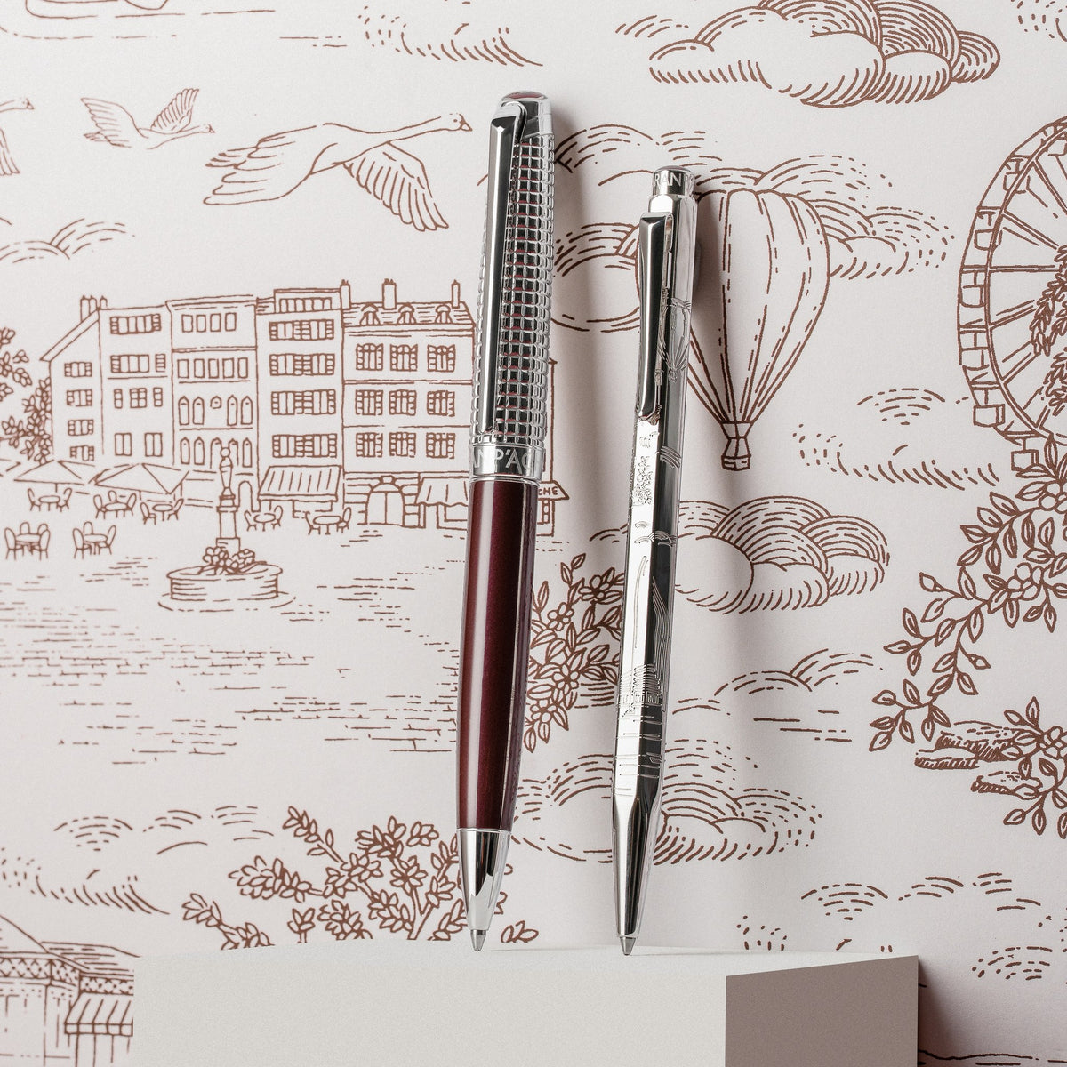 Caran d'Ache Toile de Jouy Ecridor and Léman ballpoint pens