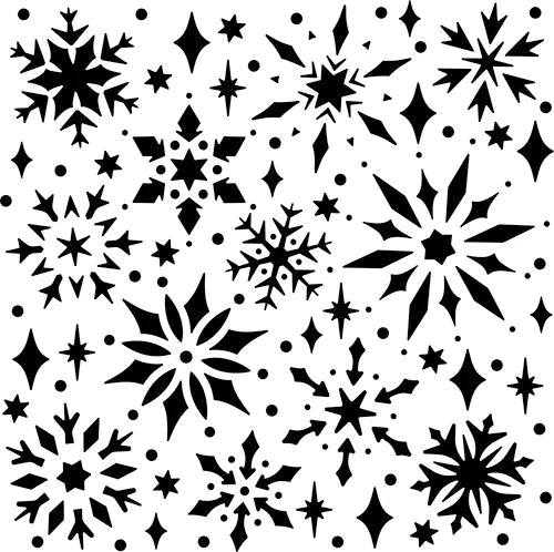 The Crafter's Workshop Stencil 6" x 6" - Snowflake Sparkles