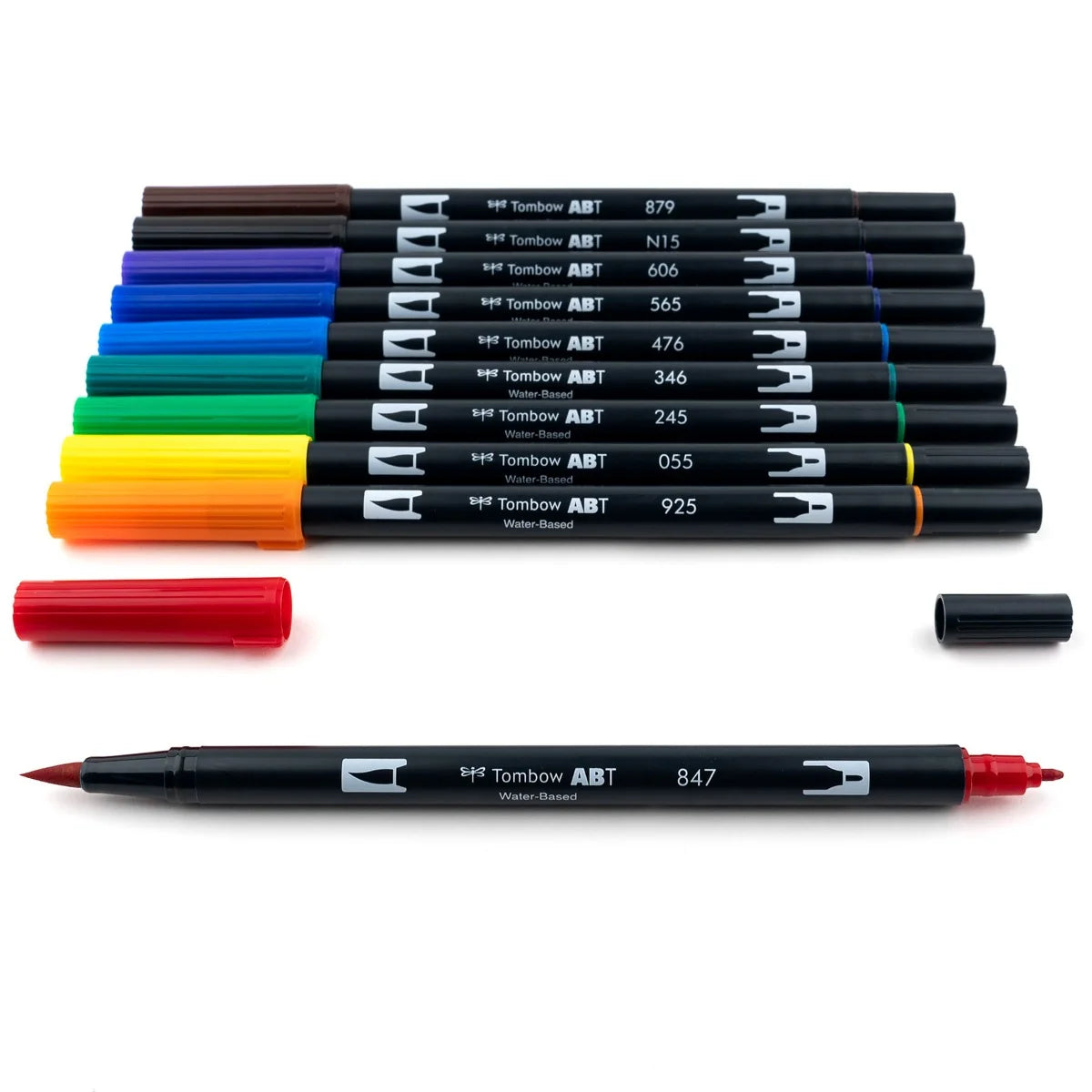 Lot de 10 feutres double-pointe Tombow - Palette primaire