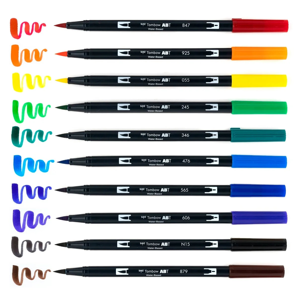 Lot de 10 feutres double-pointe Tombow - Palette primaire