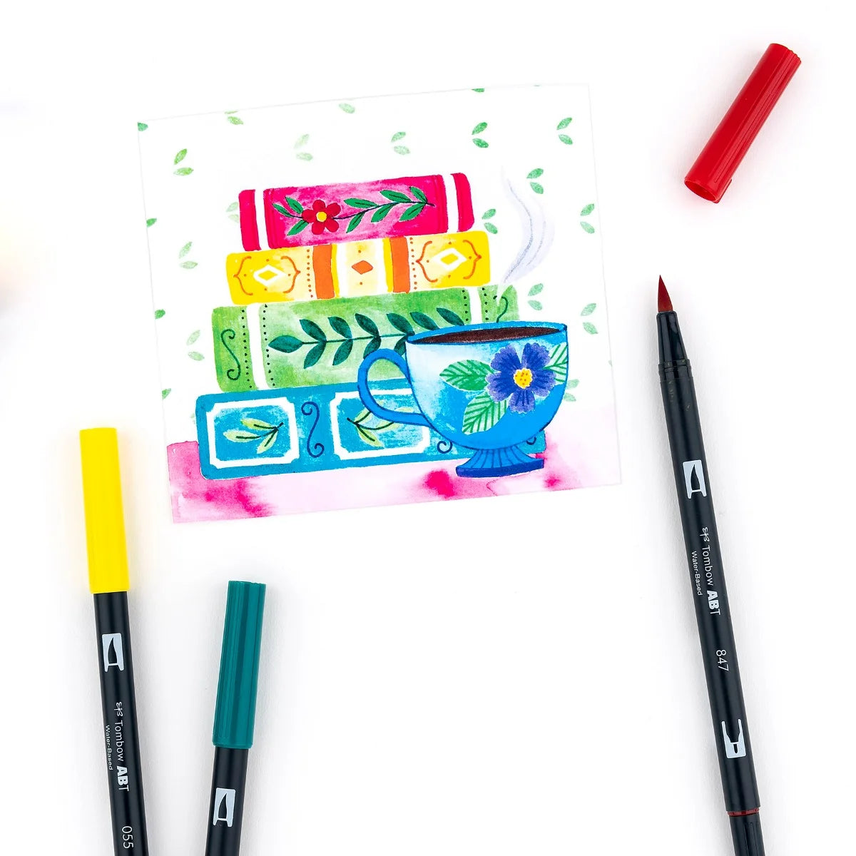 Lot de 10 feutres double-pointe Tombow - Palette primaire
