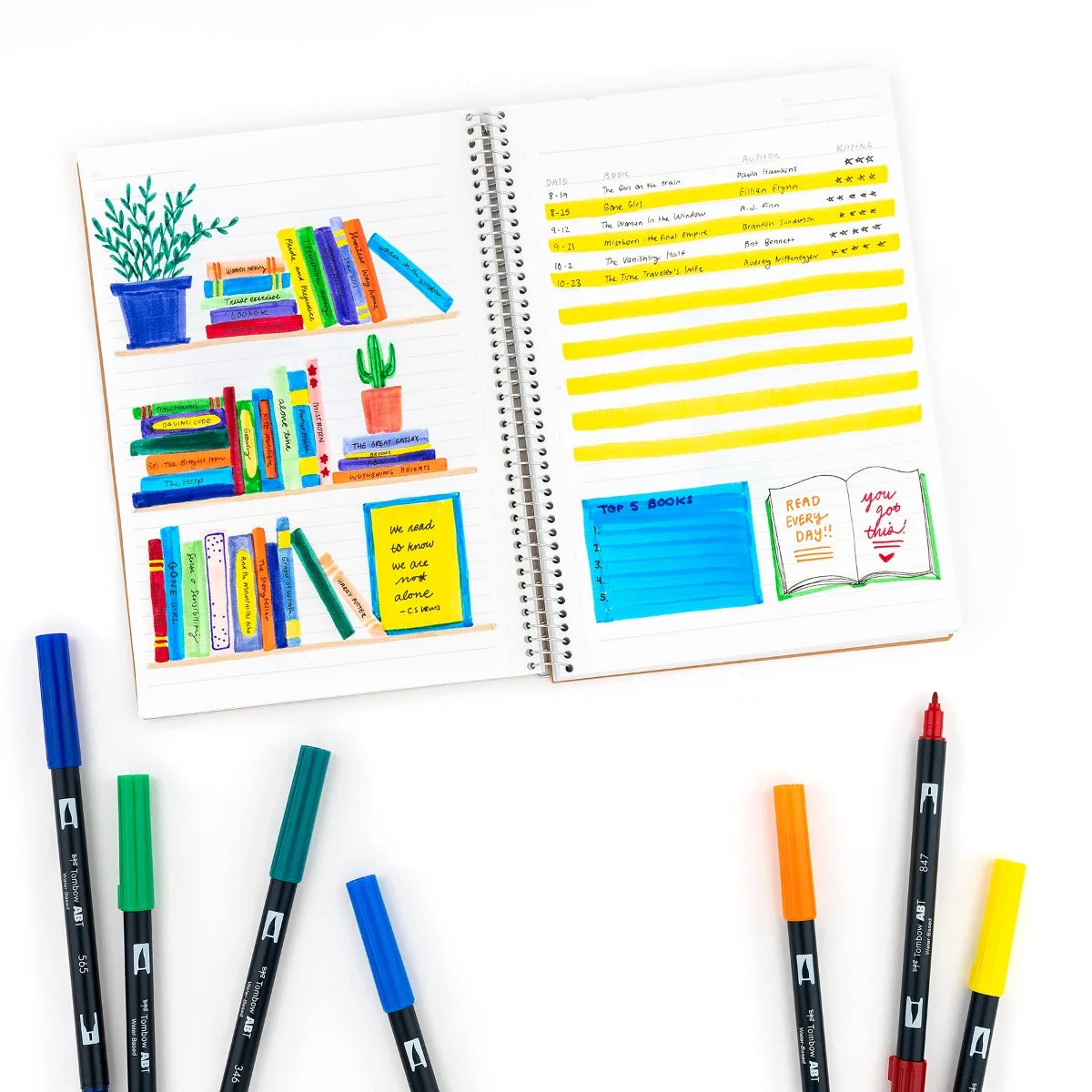 Lot de 10 feutres double-pointe Tombow - Palette primaire