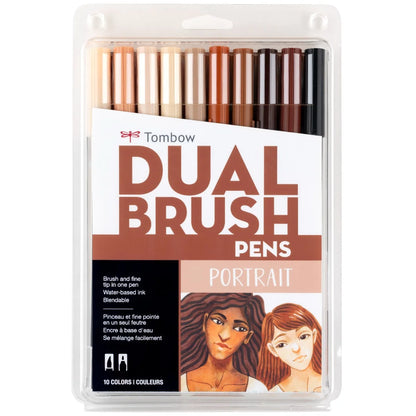 Tombow Dual Brush Pen Set of 10 - Portrait Palette