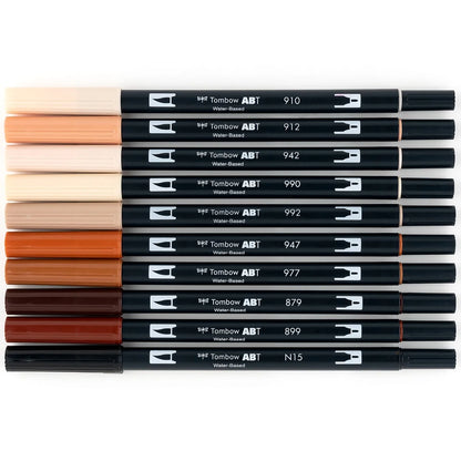 Tombow Dual Brush Pen Set of 10 - Portrait Palette