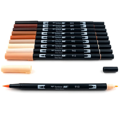 Tombow Dual Brush Pen Set of 10 - Portrait Palette