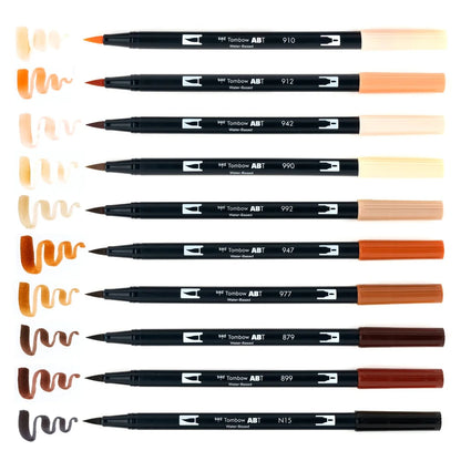 Tombow Dual Brush Pen Set of 10 - Portrait Palette