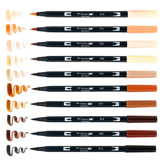 Tombow Dual Brush Pen Set of 10 - Portrait Palette