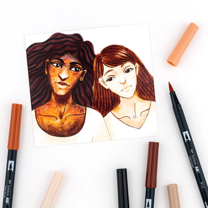 Tombow Dual Brush Pen Set of 10 - Portrait Palette