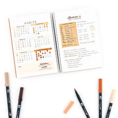 Tombow Dual Brush Pen Set of 10 - Portrait Palette