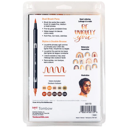 Tombow Dual Brush Pen Set of 10 - Portrait Palette