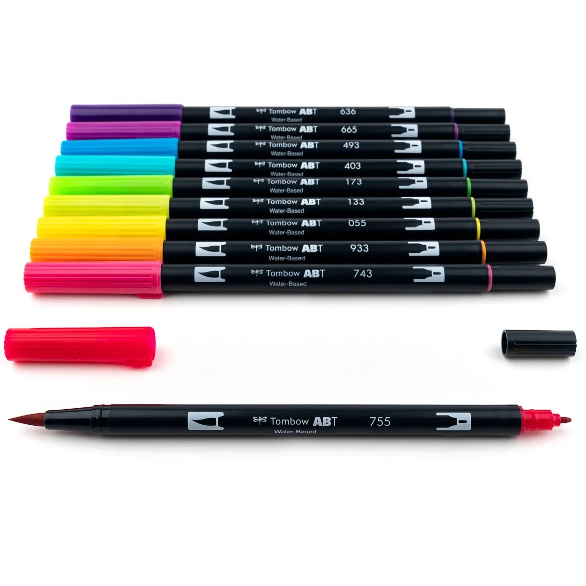 Ensemble de 10 stylos pinceaux doubles Tombow - Palette lumineuse