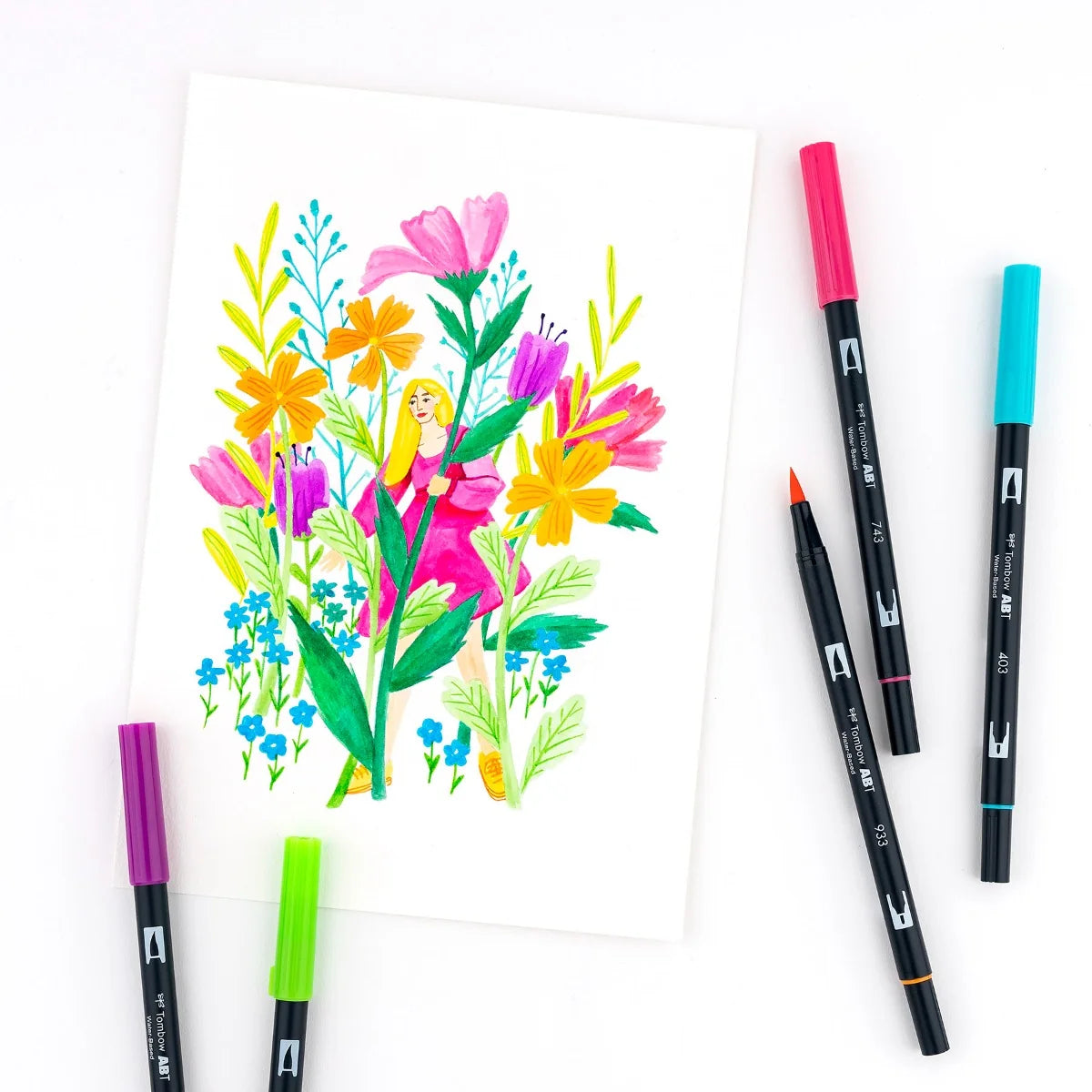 Ensemble de 10 stylos pinceaux doubles Tombow - Palette lumineuse