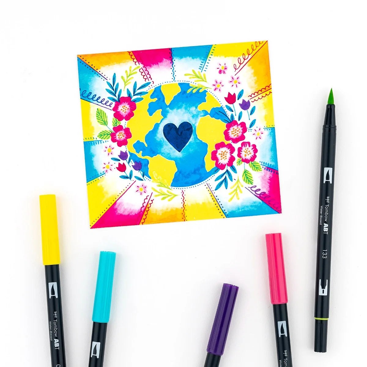 Ensemble de 10 stylos pinceaux doubles Tombow - Palette lumineuse