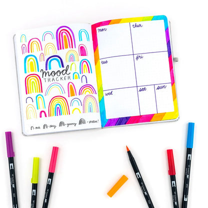Ensemble de 10 stylos pinceaux doubles Tombow - Palette lumineuse