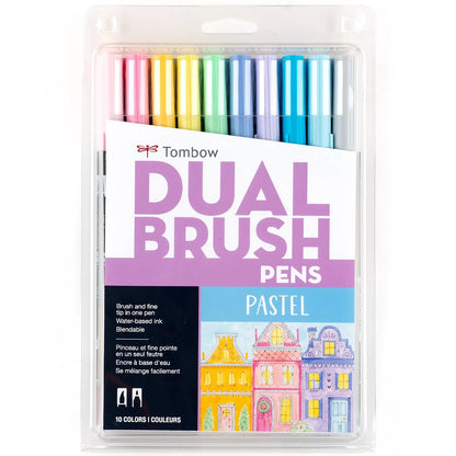 Lot de 10 feutres-pinceaux doubles Tombow - Palette pastel
