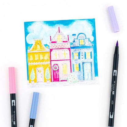 Lot de 10 feutres-pinceaux doubles Tombow - Palette pastel