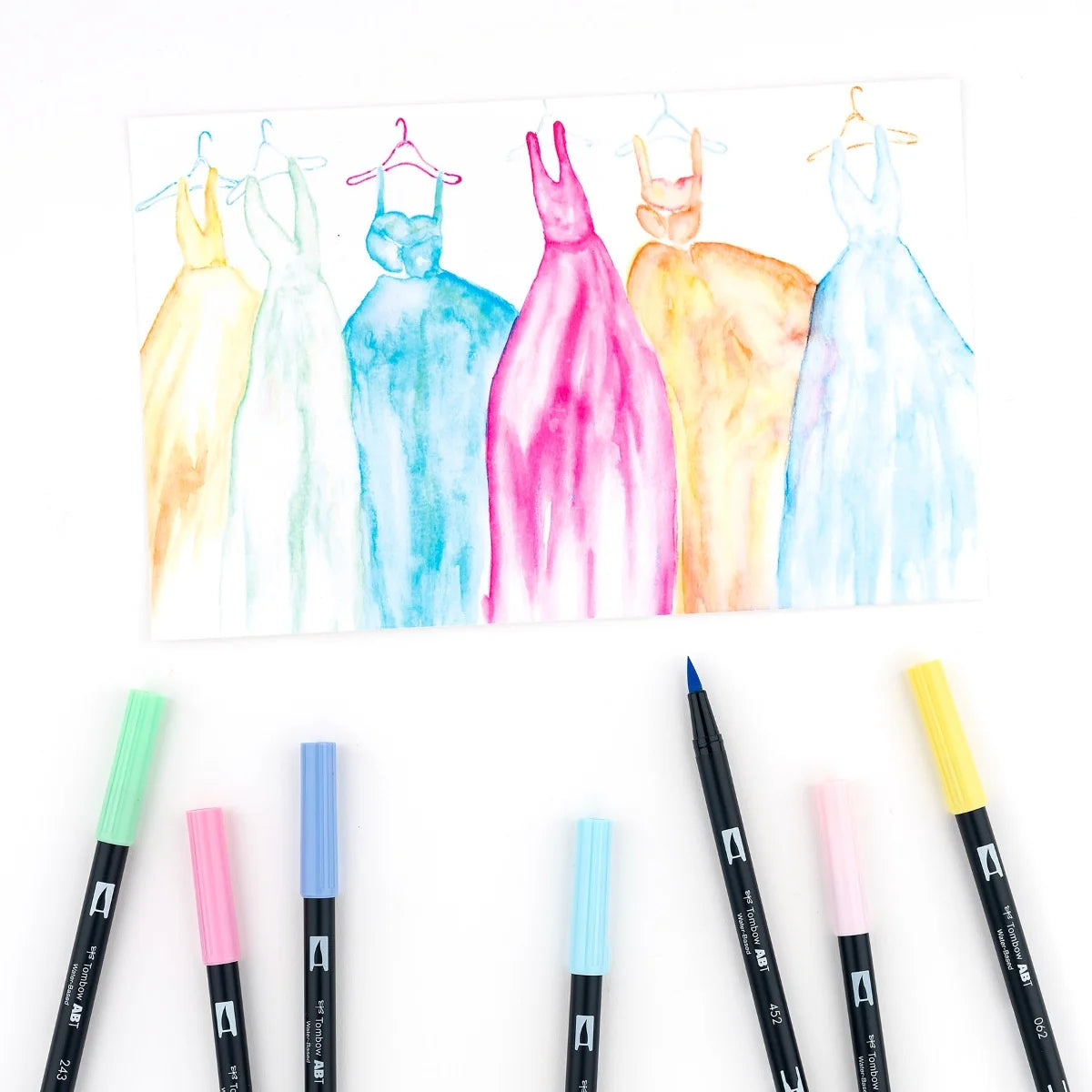 Lot de 10 feutres-pinceaux doubles Tombow - Palette pastel