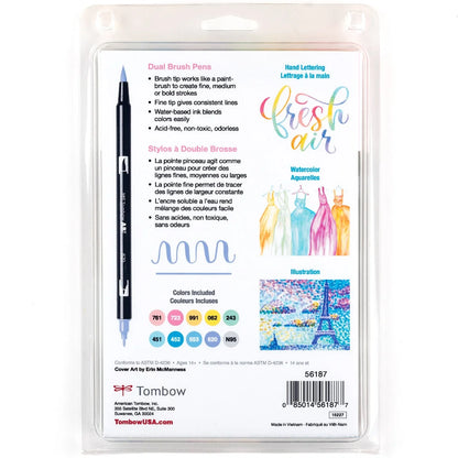 Lot de 10 feutres-pinceaux doubles Tombow - Palette pastel