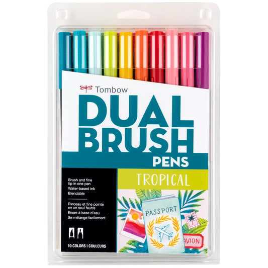 Lot de 10 feutres-pinceaux doubles Tombow - Tropical