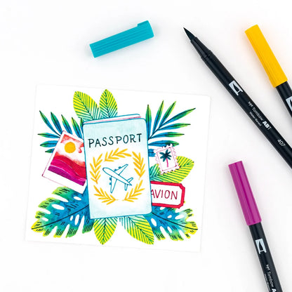 Tombow Dual Brush Pen Set of 10 - Tropical