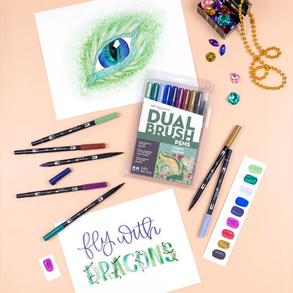Tombow Dual Brush Pen Set of 10 - Dragons