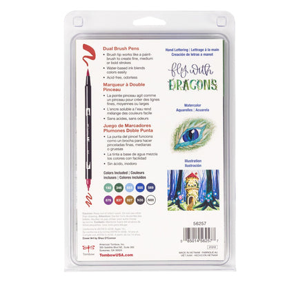 Tombow Dual Brush Pen Set of 10 - Dragons