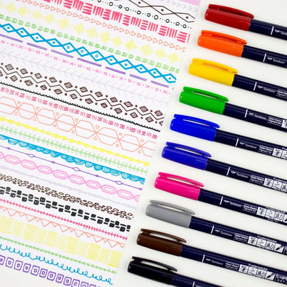 Lot de 10 pinceaux de couleur Tombow Fudenosuke