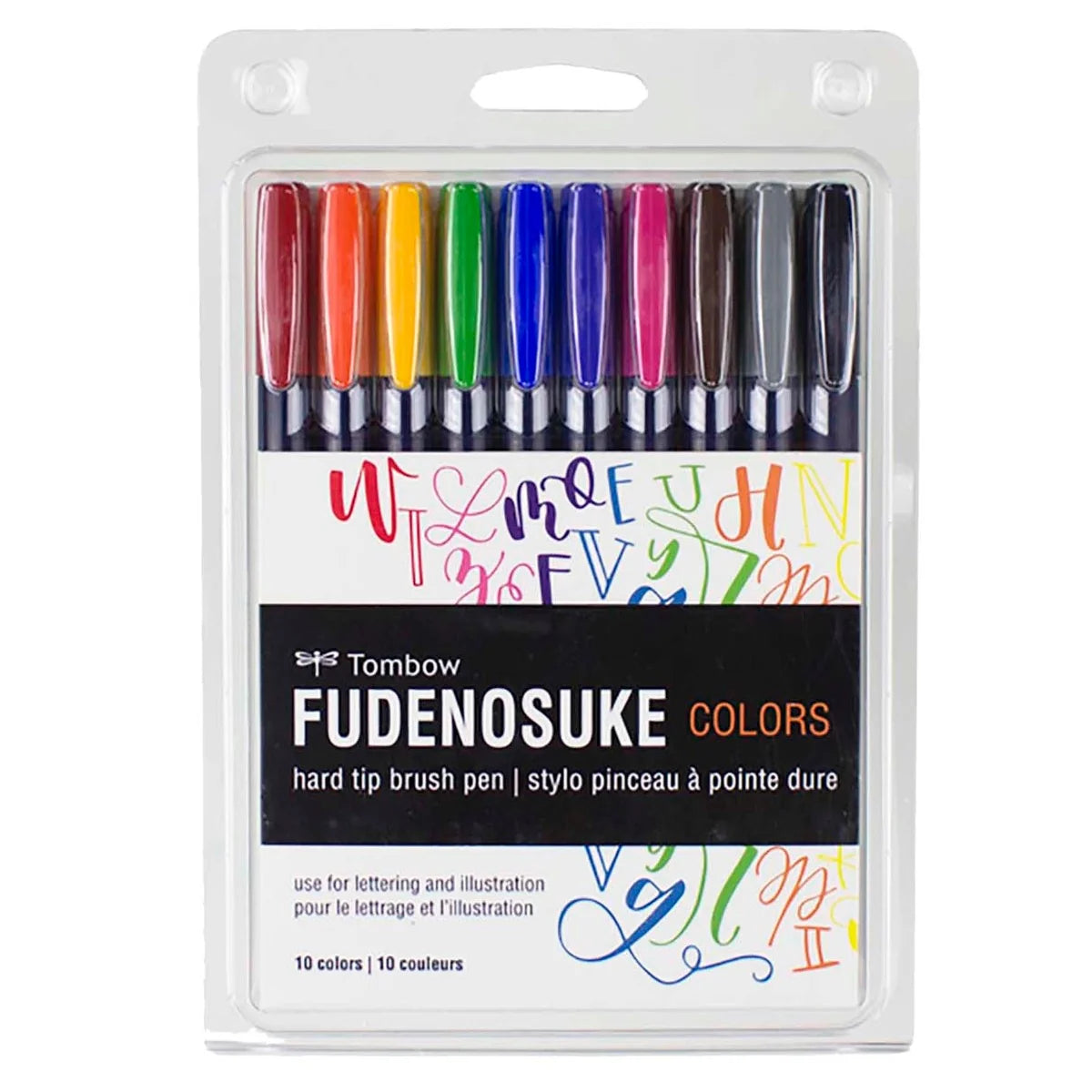 Lot de 10 pinceaux de couleur Tombow Fudenosuke