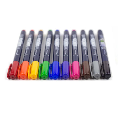 Lot de 10 pinceaux de couleur Tombow Fudenosuke
