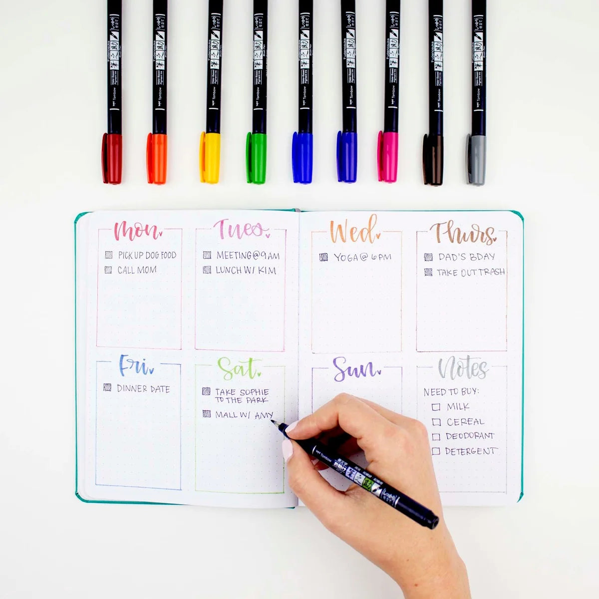 Lot de 10 pinceaux de couleur Tombow Fudenosuke