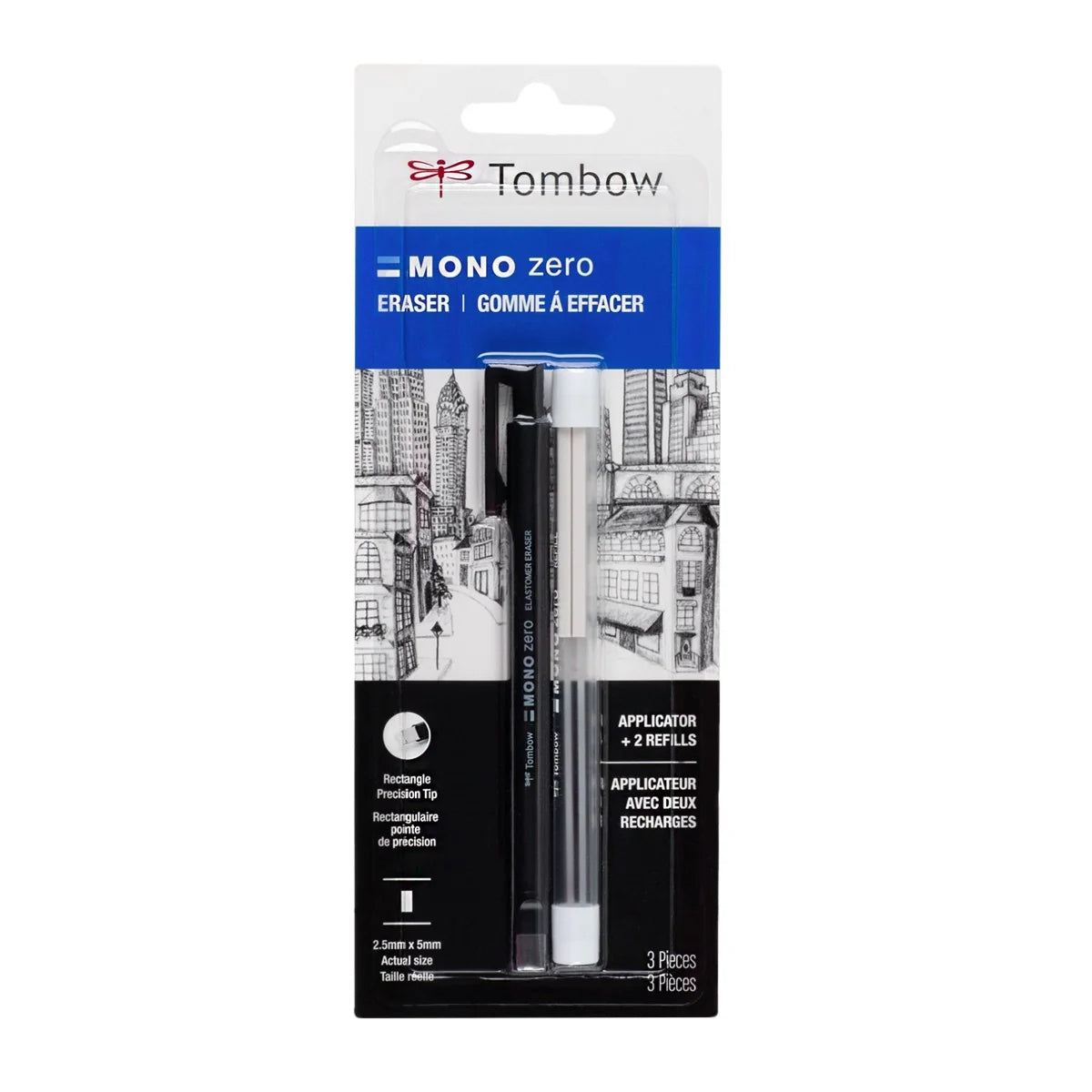 Ensemble de gommes Tombow MONO Zero - Rectangulaire