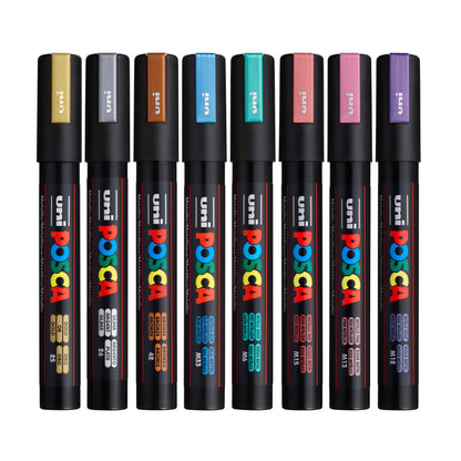 POSCA Acrylic Paint Markers PC-5M Medium Metallic Colours set of 8