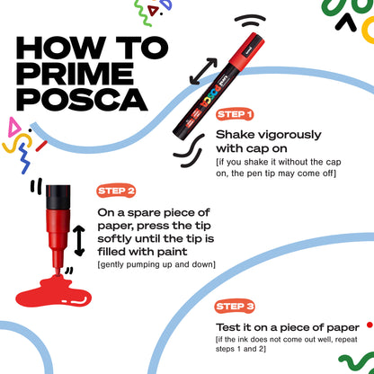 POSCA Acrylic Paint Markers PC-5M Medium Metallic Colours set of 8