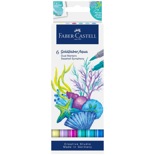 Faber-Castell Tropical Escapes Goldfaber Aqua Marker Set of 6 - Seashell Symphony