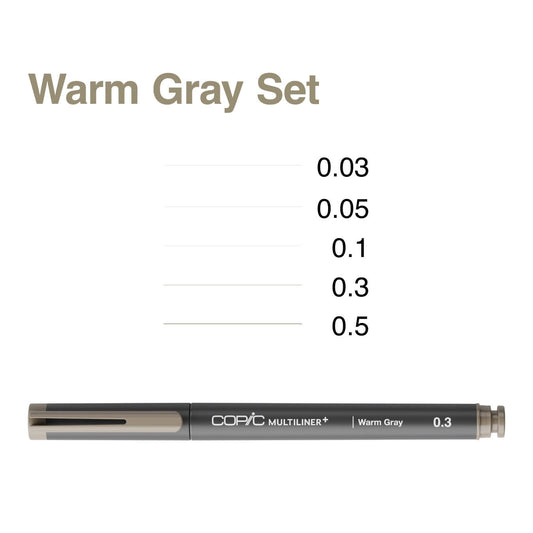 COPIC Multiliner+ Set of 5 Warm Gray