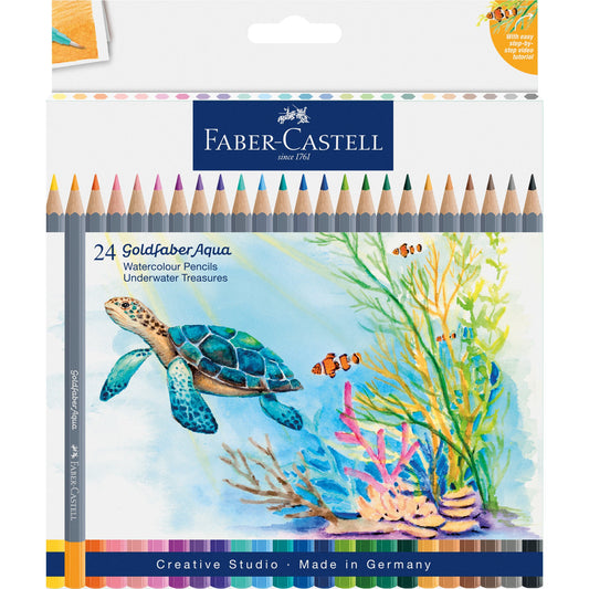 Faber-Castell Tropical Escapes Goldfaber Aqua Watercolour Pencil Set of 24 - Underwater Treasures